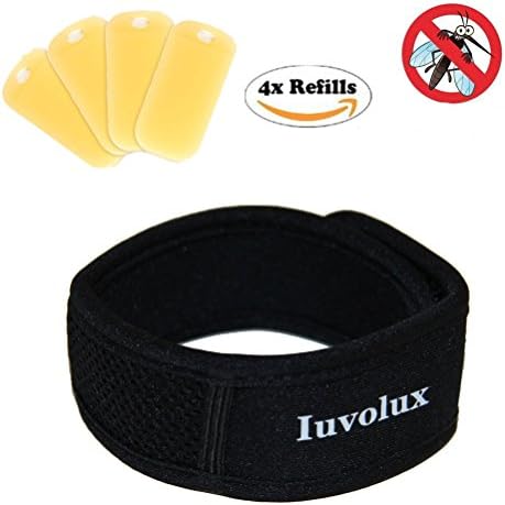 Mosquito Repellent Bracelet - Natural Insect Repeller Deet Free Effectively Repels Insects and Mosquitoes - Travel Pest Control Repeller for Kids,Adults - 60 Day Protection with 4 Plant Refills Black