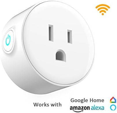 Smart Plug Mini Smart Outlet Wifi Timer Switch, Compatible with Amazon Alexa and Google Home, 2.4G Wifi Connection, No Hub Needed, 100 - 220V 10A Max Load, ETL FCC Listed (Pack of 1)