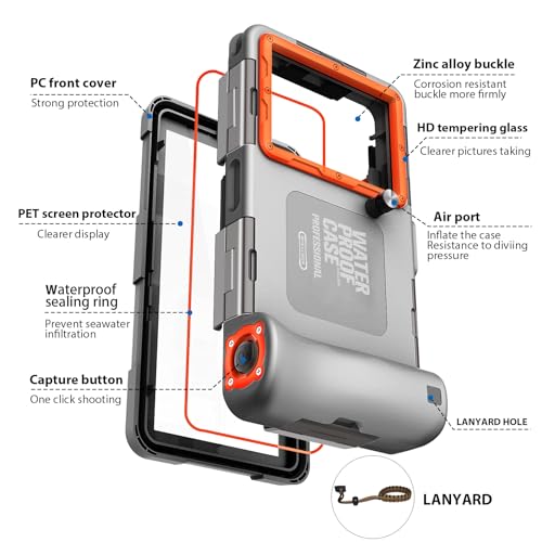 Shellbox Waterproof Smartphone Pouch IPX8 Waterproof Phone Pouch Compatible with iPhone 17e 17 Pro 17 Air 17 Pro Max 16 15 14 13 Pro Max Samsung S26 S26 Plus S25 S24