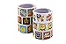 Juvale 1260 Count, 6 Rolls Square Teacher Reward Stickers for Students, Happy Face Stickers, Self-Adhesive Good Job Stickers for Kids, School Supplies, Banners, Binders and Homeworks