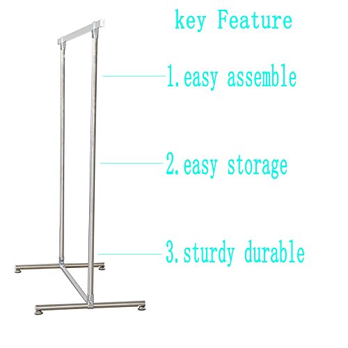 KARMAS PRODUCT Heavy Duty Stainless Steel Clothing Garment Rack Single Rail Free Standing Hanging Rack,Aluminium Alloy