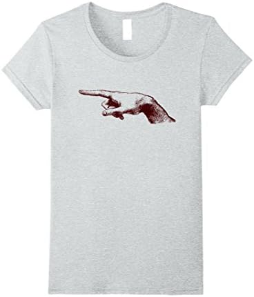 Womens POINTING FINGER T-Shirt : Leonardo da Vinci Anatomy Tee XL Heather Grey