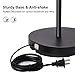 SUNLLIPE Floor Lamp 70 inches Plastic Shade Modern Sturdy Standing Lamp Light 9W Energy Saving LED Torchiere Floor Lamp for Living Room, Dorm and Bedroom (Black)