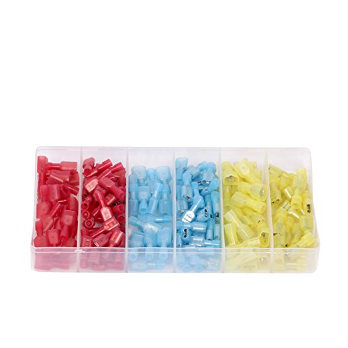 Ginsco 160pcs nylon fully insulated male / female spade…