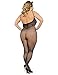 Women's Plus-Size Spandex Diamond Net Suspender Bodystocking (3XL)