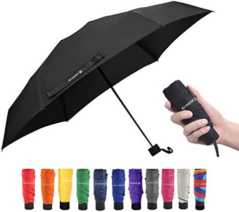 Ke.movan Travel Compact Umbrella Mini Sun & Rain Umbrella Ultra Light for Carry On - Fits Men & Women, Gift Choice