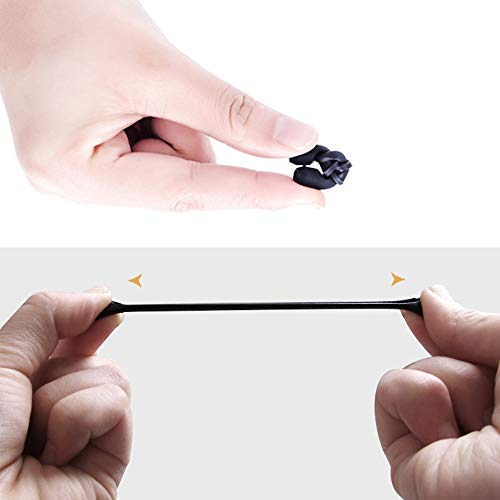 Silicone Eyeglass Retainers Eyewear Retainer Glasses Retainers Grip - Nerd Comfort Eyeglasses Temple Tips - Anti-Slip Elastic Comfort Glasses Retainers Black&Clear (6 Pairs) - Thumbnail 4