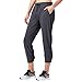 Naviskin Women's UPF 50+ Sun Protection Outdoor Capri Pants Lightweight Workout Running Jogger Yoga Capri Pants Grey Size S