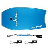 Own the Wave 41'' Blue Bodyboard with Leash and Fin Tethers (2018)