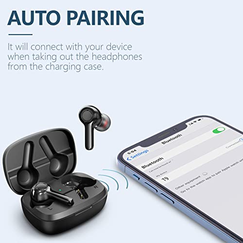 Cuffie Bluetooth, Cuffie Senza Fili Con Bluetooth 5.2, Cuffie Senza Fili Con Suono Stereo HiFi Nell\'orecchio, 20 Ore Di Autonomia, Impermeabili IPX5, Cuffie Con Microfono Per Smartphone