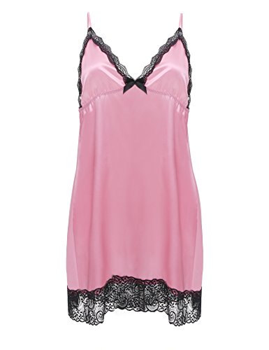 SWISH Sexy Plus Size Halter Night Dress Babydoll Lingerie for Women (5XL, Pink)