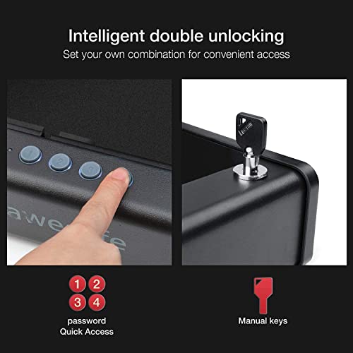 awesafe Gun Safe, Gun Safe for Pistols, Two Ways Quick Access Pistol