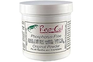 Rep-Cal 52296 Phosphorous-Free Calcium Fine Powder Reptile/Amphibian Supplement with Vitamin D3, 5 oz