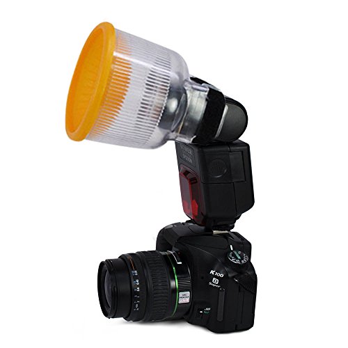 FOMITO Universal Cloud Lambency Flash Diffuser + Cover White & Orange Set + Anti-Lost Rope Black