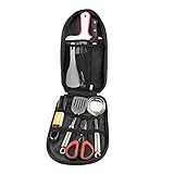 Redneck Convent Camping Utensils Outdoor Cooking Camping Accessories 8-Piece Kitchen Travel Cookware Set in Compact Portable Bag