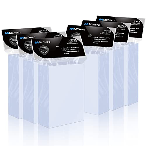 600 Counts Card Sleeves, Clear Trading Card Sleeves, Ultra Soft Hockey Cards Sleeves, Plastic Card Protector for Standard Cards Fit for MTG, Hockey, Sports, Game Cards