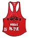 Muscle Alive Mens Bodybuilding Stringer Tank Tops Cotton Racerback Arch Hem