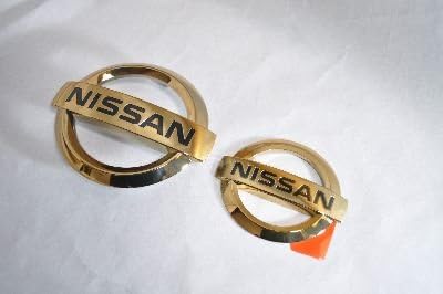 Amazon E52エルグランド フロント リアニッサンマーク ゴールドエンブレム 純正 メッキ カラーメッキ セット 単品 車 車パーツ カー パーツ 高品質 エンブレム 車 バイク