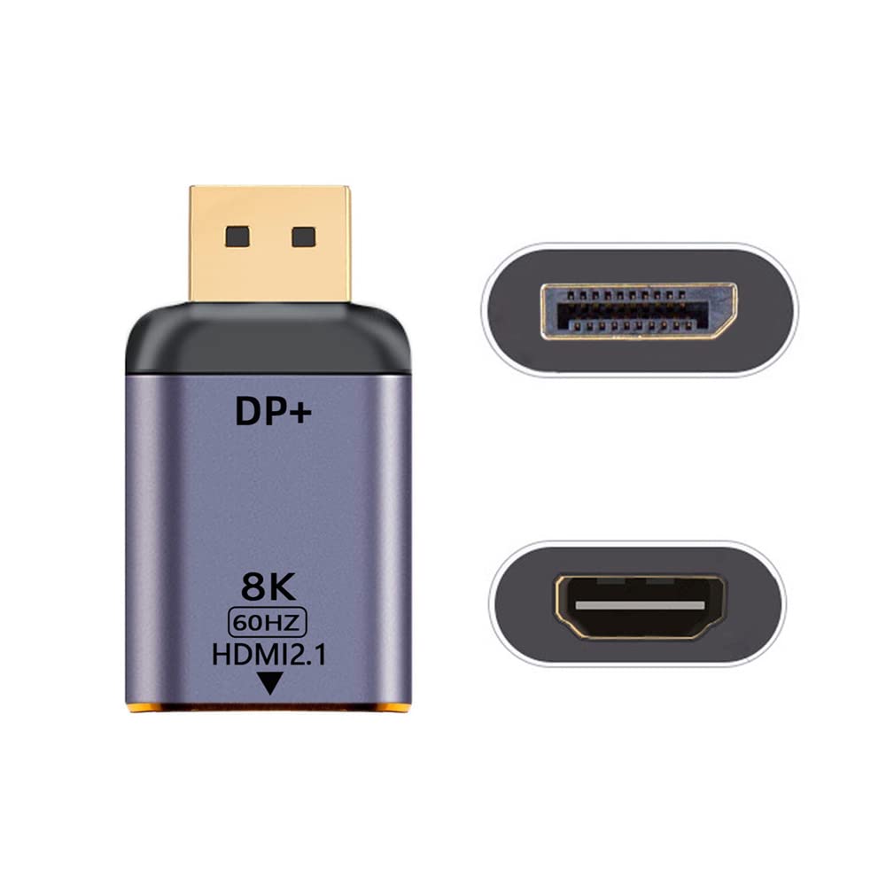 cablecc DisplayPort 1.4 Source to HDMI 2.0 Display 8K 60hz UHD 4K DP to HDMI Male Monitor Adapter Connector