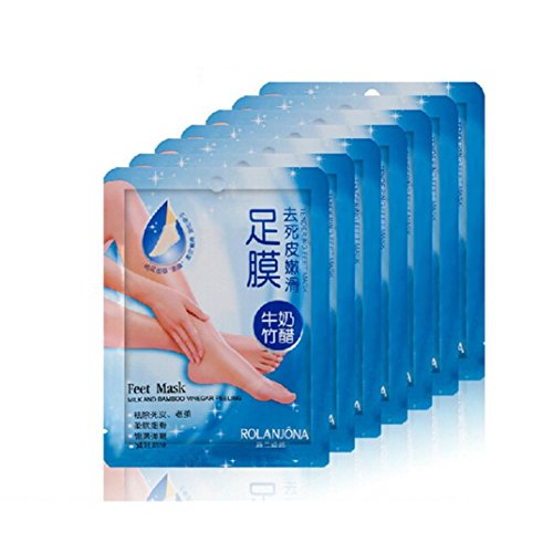 Kasien Foot Mask, 7Pair/1Box Exfoliating Peel Foot Mask Feet Remove Callus Hard Dead Skin