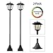 Westinghouse 2 Pack 100 Lumens Intelligent Solar Post Light Two Modes Solar Powered Vintage Street Lamp, Stainless Steel Filament LED Bulb Landscape Light for Garden,Yard, Lawn, Pathway, Driveway, Pa
