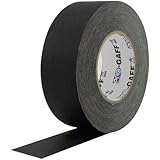 2" Width ProTapes Pro Gaff Premium Matte Cloth Gaffer's Tape With Rubber Adhesive, 11 mil Thick, 55 yd Length, Black (Pack of 1)
