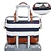 CAMTOP Women Ladies Weekender Travel Bag Canvas Overnight Carry-on Duffel Luggage Tote Bag (Big Stripe - Blue)