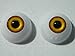 26mm Pair of Realistic Life Size Acrylic Half Round Hollow Back Eyes for Halloween Props, Masks, Dolls or Bears Pennywise IT Yellow FW01