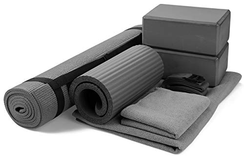 image for BalanceFrom GoYoga 7-Piece Set - Include Yoga Mat with Carrying Strap,