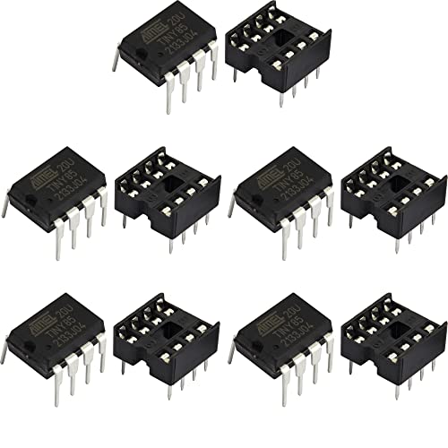 5pcs ATTINY85-20PU DIP-8 IC MCU 8BIT 8KB Microcontroller with 5pcs