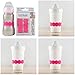 InchBug Orbit Labels - Baby Bottle Name Labels for Daycare, Sippy Cup Bands - Engraved Silicone, Reusable, Dishwasher Safe, White Contrasting Personalization, 4-Pack (Flamingo Pink)