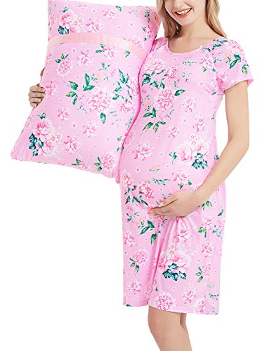 GINKANA Labor and Delivery Maternity Hospital Gown and Pillowcase Set for Maternity Hospital Nursing