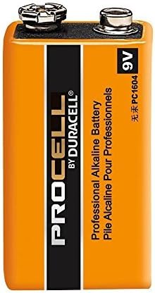 Pack of 50 Duracell PC1604 Procell 9 Volt Alkaline Battery with Cap Protectors - Bulk Pack
