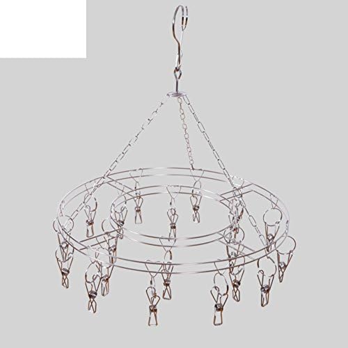 solid round stainless steel drying rack/ square clip clothes socks rack/Underwear diaper dry wind rotating hanger-A