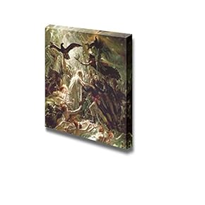 Ossian Receiving The Ghosts of The French Heroes by Anne-Louis Girodet de Roussy-Trioson - Canvas Print Wall Art Famous Painting Reproduction - 12" x 12"