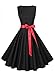 Anni Coco Women's Classic 1950s Vintage Hepburn Dresses Black XX-Large