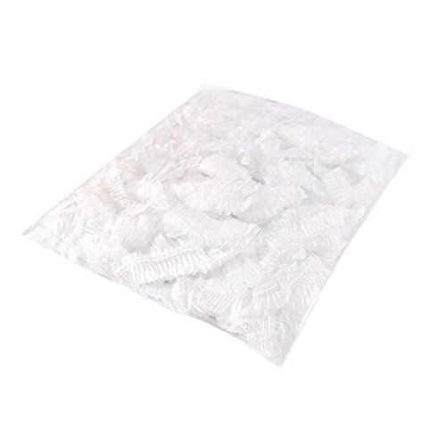 YJYdada Disposable Shower Caps, 100Pcs Plastic Hair Processing Caps, Large Elastic Bath Caps for SPA,Dye,Hair Salon,Home Use Hotel Travel Shoes Covers (White) - Thumbnail 6
