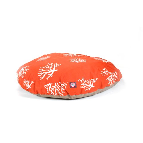 Majestic Pet Orange Coral Round Pet Bed, Large