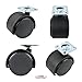 1.5 Inches Black Nylon Twin Wheel Swivel Plate Caster with 20 Screws - 4 Pack