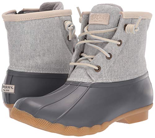sperry saltwater metallic duck boots grey