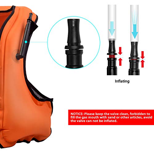 OMOUBOI Life Jacket Snorkel Vest Adult Inflatable with Leg Straps for