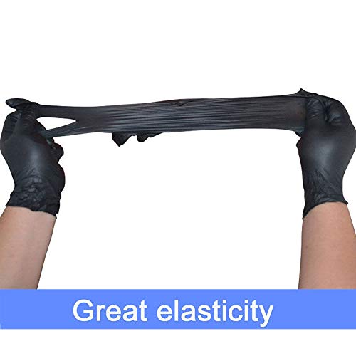 Pausseo Black Disposable Nitrile Gloves Set - Comfortable Rubber Latex Powder Free Medical Exam Tattoos Piercing Glove Kit - 10/50/100 - Pack - Thumbnail 2