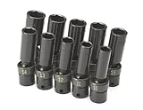 SK Hand Tools 33375 10-Piece 3/8-Inch Drive 6 Point Deep Swivel Metric High Visibility Impact Socket Set