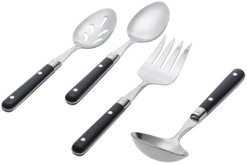 Ginkgo International Le Prix 4-Piece Stainless Steel Hostess Serving Set, Navy