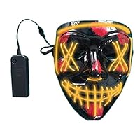 Halloween Masks for AdultsLed Purge Mask Light Up MaskHalloween Mask Led Mask Scary Halloween Mask for Halloween Yellow