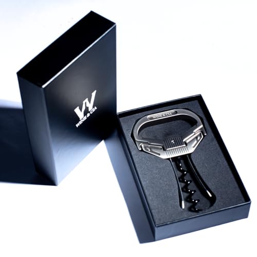 Abridor de Garrafa de Vinho Premium Saca Rolhas Antigas 2 Lâminas com Espiral Inox Anatômico Multi Funcional Com Case Elegante Ideal Para Presente e Uso Intenso Wine & Companhia