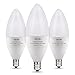 Albrillo E12 LED Bulb Dimmable Light Bulbs, 60 Watt Incandescent Equivalent, Bright White 5000K, 3 Pack