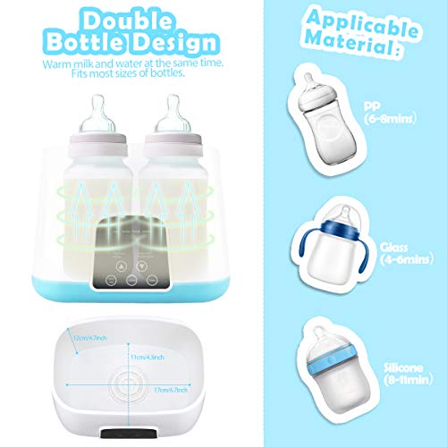Baby Bottle Warmer, Bottle Steam Sterilizer 5-in-1 Smart Thermostat Double Bottle Baby Food Heater For Breast Milk Or Formula,Intelligent LED Panel Control Real-time Display Of Fast Warming