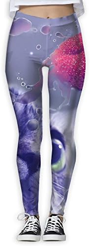 Yoga Pants Strawberry Cat Women Power Yoga Pants Tummy Control Workout Yoga Capris Pants Leggings
