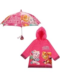 Nickelodeon Paw Patrol Slicker and Umbrella Rainwear Set, Little Girls Ages 2-7, Dark Pink, Age 4-5